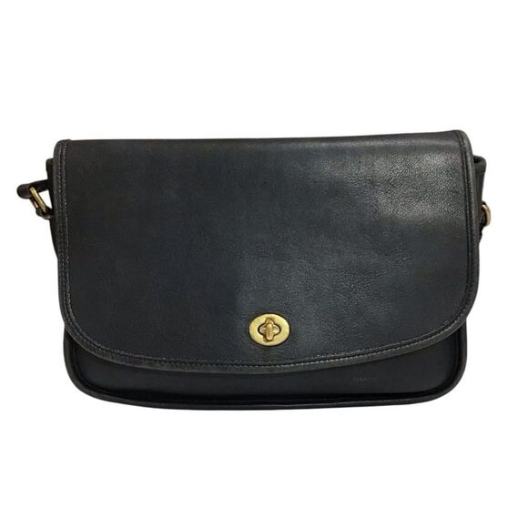 Vintage Coach Blue/Black City Bag 9790 Leather Shoulder Crossbody Bag - Picture 3 of 16